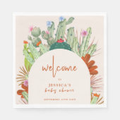 Boho Cactus Arch Desert Pampas Baby shower Welkom Servet (Voorkant)