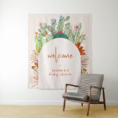 Boho Cactus Arch Desert Pampas Baby shower Welkom Wandkleed (In situ)