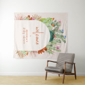 Boho Cactus Arch Desert Pampas Baby shower Welkom Wandkleed (In Situ (horizontaal))