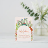 Boho Cactus Arch Desert Pampas Boeken Baby shower Informatiekaartje (Staand voorkant)
