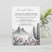 Boho Cactus avond voor de bruiloft repetitie Kaart (Staand voorkant)