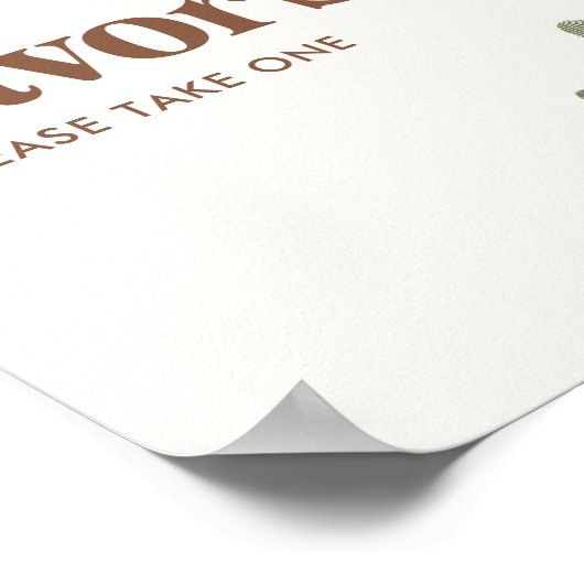 Boho Cactus Baby shower Favors Sign Poster (Hoek)