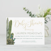 Boho Cactus Baby shower Invitation Kaart (Staand voorkant)