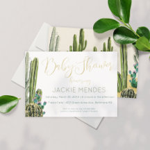 Boho Cactus Baby shower Invitation