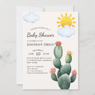 Boho Cactus Baby Shower Kaart