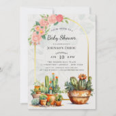 Boho Cactus Baby Shower Kaart (Voorkant)