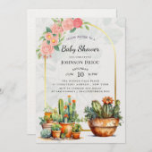 Boho Cactus Baby Shower Kaart (Voorkant / Achterkant)