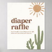 Boho Cactus Baby shower Luier Raffle Teken Poster (Voorkant)