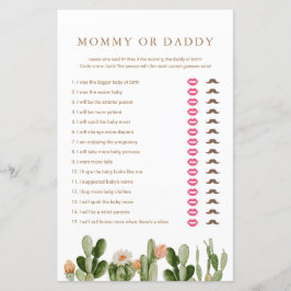 Boho Cactus Baby Shower Mamma of Papa Spel
