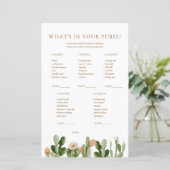 Boho Cactus Baby shower Wat zit er in je tas? (Staand voorkant)