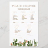 Boho Cactus Baby shower Wat zit er in je tas? (Voorkant)