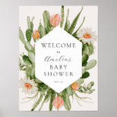 Boho Cactus Baby shower Welkomstteken Poster (Voorkant)
