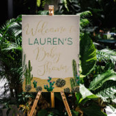 Boho Cactus Baby shower Welkomstteken Poster