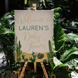 Boho Cactus Baby shower Welkomstteken Poster