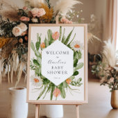 Boho Cactus Baby shower Welkomstteken Poster