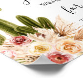 Boho Cactus Baby Shower Wensen voor Baby Bord Poster (Hoek)