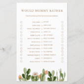 Boho Cactus Baby Shower Zou Mama Liever Game (Voorkant)