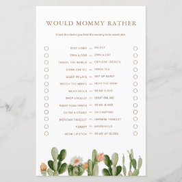 Boho Cactus Baby Shower Zou Mama Liever Game