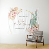 Boho Cactus Bloem Bruiloft Borrel Teken Doek Wandkleed (In Situ (horizontaal))