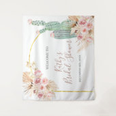 Boho Cactus Bloem Bruiloft Borrel Teken Doek Wandkleed (Voorkant)