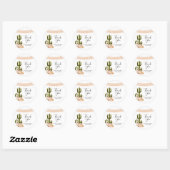 Boho Cactus Bloem Bruiloft Borrel Uitnodiging Dank Ronde Sticker (Vel)