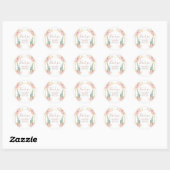 Boho Cactus Bloem Bruiloft Bridal Shower Bedanksti Ronde Sticker (Vel)