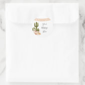 Boho Cactus Bloem Sticker met Bericht Hier (Tas)