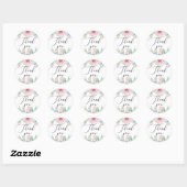Boho Cactus Bloemige Trouw | Script Bedankt Ronde Sticker (Vel)
