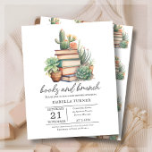 Boho Cactus Boeken & Brunch Baby shower Uitnodigin