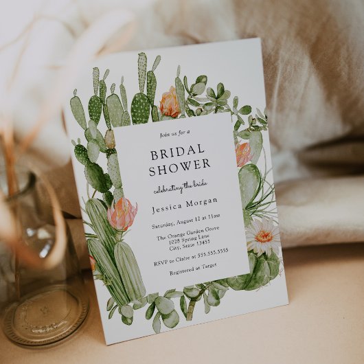 Boho Cactus Bridal Shower Kaart