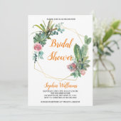 Boho Cactus Bridal Shower Kaart (Staand voorkant)