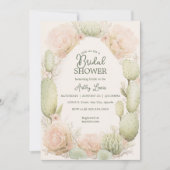 Boho Cactus, Bruidsdouche, Bloem Cactus Kaart (Voorkant)