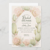 Boho Cactus, Bruidsdouche, Bloem Cactus Kaart (Voorkant / Achterkant)