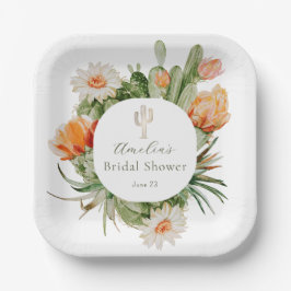 Boho Cactus Bruidsfeest Papieren Bordje