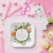 Boho Cactus Bruiloftsfeest Papieren Bordje (Feest)