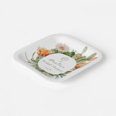 Boho Cactus Bruiloftsfeest Papieren Bordje (Gebogen)