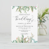Boho Cactus Cacti Desert Succulents Wedding Kaart (Staand voorkant)