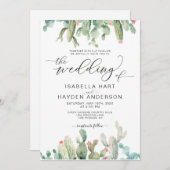 Boho Cactus Cacti Desert Succulents Wedding Kaart (Voorkant / Achterkant)