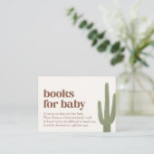 Boho Cactus Desert Baby shower Boeken voor Baby Informatiekaartje (Staand voorkant)