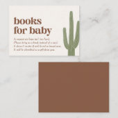 Boho Cactus Desert Baby shower Boeken voor Baby Informatiekaartje (Voorkant / Achterkant)