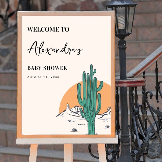 Boho Cactus Desert Baby shower Welkomstbord Poster