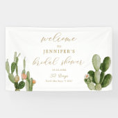 Boho Cactus Desert Vrijgezellenfeest Welkome Poste Spandoek (Horizontaal)