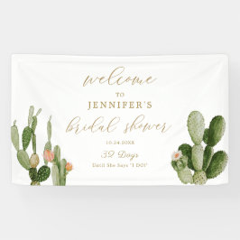 Boho Cactus Desert Vrijgezellenfeest Welkome Poste Spandoek