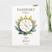 Boho Cactus Destination Wedding Passport QR-code (Voorkant)