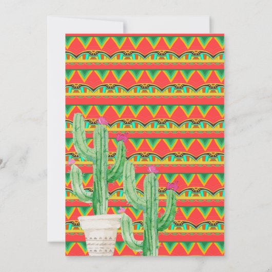 Boho Cactus Engagement Party-kaart Kaart (Achterkant)