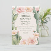 Boho Cactus Fiesta bruidsdouche Kaart (Staand voorkant)