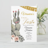 Boho Cactus Final Fiesta Bridal Shower Invitation Kaart (Staand voorkant)