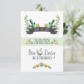 Boho Cactus Flat Save The Date Card (Staand voorkant)