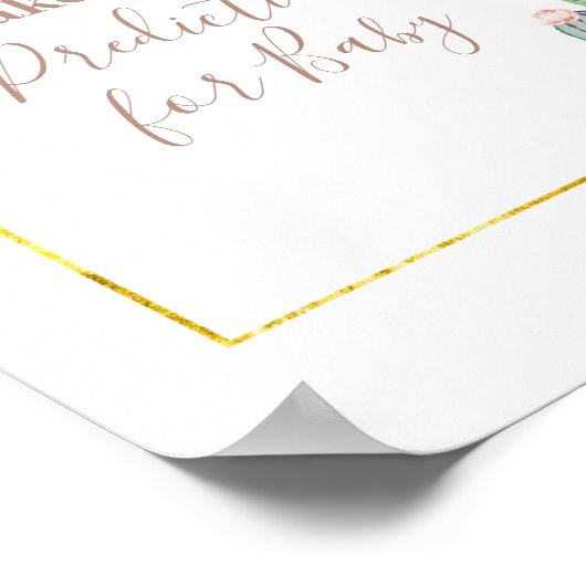 Boho Cactus Floral Predications for baby Poster (Hoek)