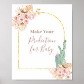 Boho Cactus Floral Predications for baby Poster (Voorkant)